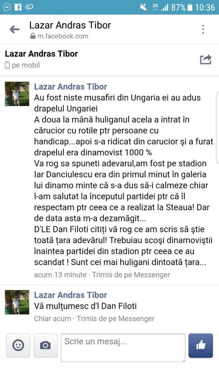Varianta halucinanta! Dinamovistul care a furat steagul Ungariei de la Sepsi a intrat pe stadion in scaun cu rotile!_1