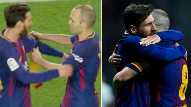 Spaniolii i-au citit pe buze! FABULOS! Ce i-a spus Iniesta lui Messi in momentul in care i-a dat banderola, la ultimul El Clasico_3