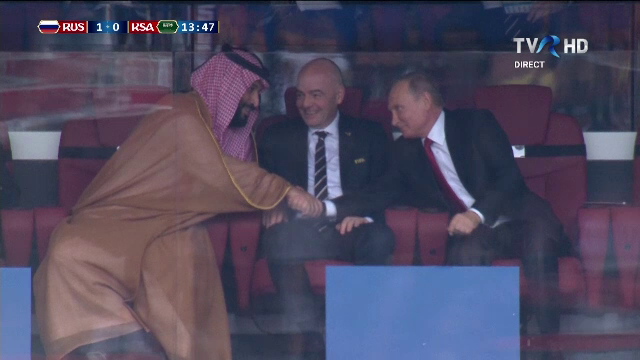Imagini MONDIALE! Ce GEST a facut Putin catre seicul Arabiei Saudite dupa deschiderea de scor de la Rusia - Arabia Saudita! FOTO_1