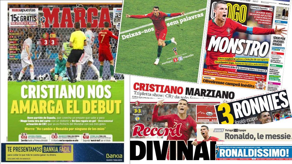 "Cristiano e MESSIA", "Monstrul", "Cristiano Marziano". Fabulos: Ronaldo, pe primele pagini ale ziarelor de sport din Europa. Portughezii i se inchina_1