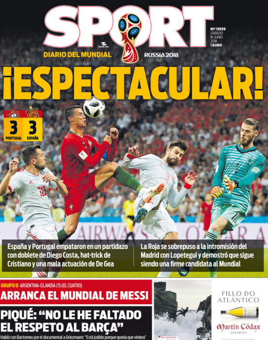 "Cristiano e MESSIA", "Monstrul", "Cristiano Marziano". Fabulos: Ronaldo, pe primele pagini ale ziarelor de sport din Europa. Portughezii i se inchina_10