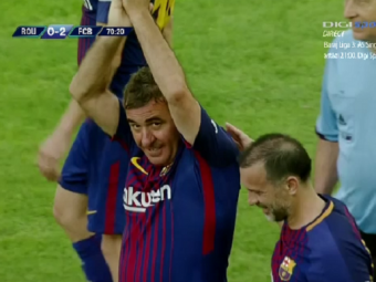 
	Primul gol marcat vreodata de Hagi in poarta Romaniei! Barcelona a castigat cu 2-0 meciul de pe Cluj Arena
