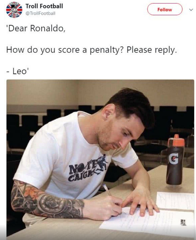 Ce i-a scris Messi lui Cristiano, dupa penaltyul ratat cu Islanda :) Fanii portughezului s-au amuzat dupa prestatia rivalului sau_8