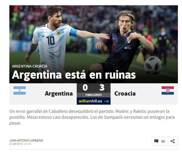 "CATASTROFA", "CAVALERII DURERII". Reactia presei argentiniene dupa naufragiul incredibil al lui Messi si Aguero in fata Croatiei_5
