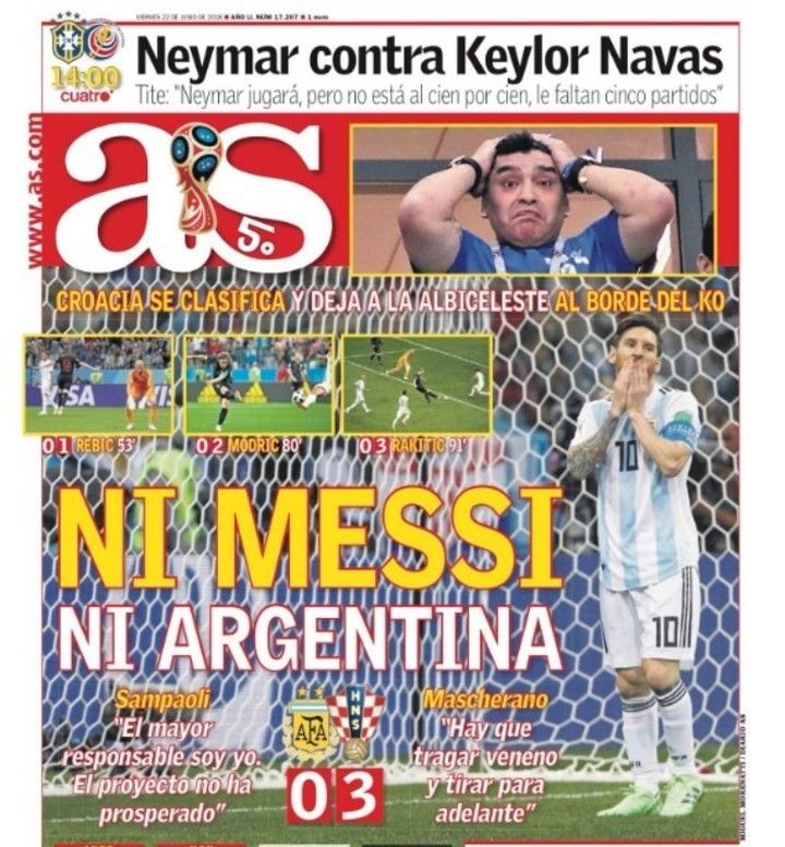 O lume intreaga socata de rusinea Argentinei: "Messi, umilinta istorica!" / "Nimeni nu ne mai salveaza!" Primele pagini ale ziarelor de sport_2