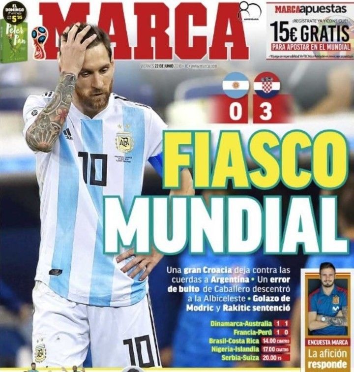 O lume intreaga socata de rusinea Argentinei: "Messi, umilinta istorica!" / "Nimeni nu ne mai salveaza!" Primele pagini ale ziarelor de sport_5