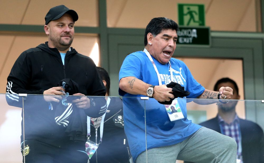 Nu s-a putut abtine! Maradona a mers la Franta - Argentina, dupa ce la meciul precedent i s-a facut rau! Cum s-a bucurat la gol_2