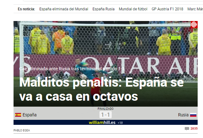 PENALTYURI BLESTEMATE, SPANIA SE INTOARCE ACASA . Spaniolii, inmarmuriti dupa ce Rusia i-a scos de la Mondial Spania CM 2018 Cupa Mondiala Rusia