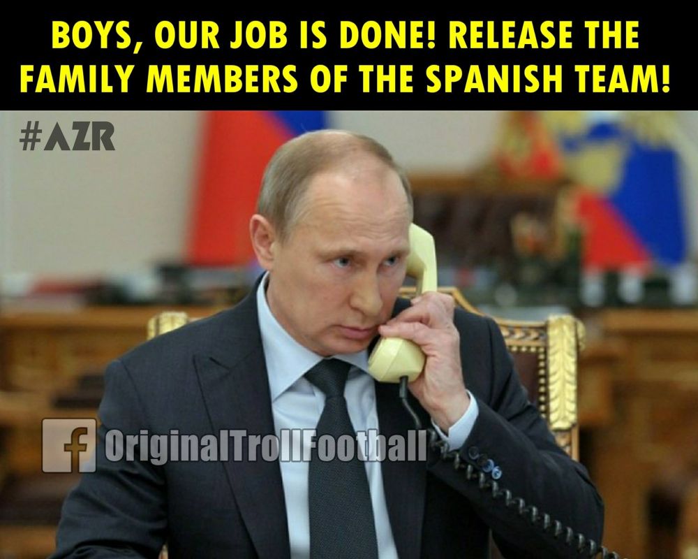 Primul telefon dat de Vladimir Putin dupa ce Rusia a eliminat Spania de la Mondial :)) Internetul s-a umplut de glume dupa inca un soc la turneul final_2