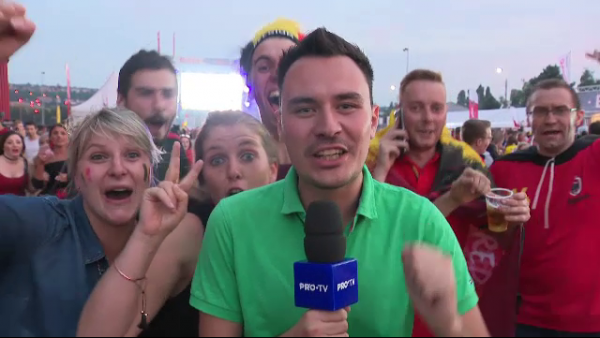 Ce a patit reporterul Pro TV in mijlocul a 20.000 de belgieni dupa victoria cu Brazilia