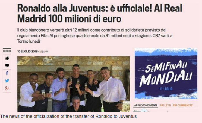 Efectul Ronaldo! Gazzetta dello sport a facut record de trafic pe net in ziua in care a fost prezentat Ronaldo Cristiano Ronaldo Gazzetta dello sport. juventus