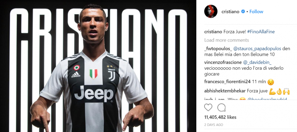Prima postare a lui Ronaldo pe Instagram dupa transferul la Juventus a intrat in istoria aplicatiei! Record de like-uri stabilit de portughez_2