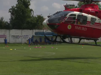 
	Moment incredibil la o echipa de Liga 1 la antrenamentul de astazi: s-au trezit cu un elicopter SMURD pe gazon! Reactia antrenorului
