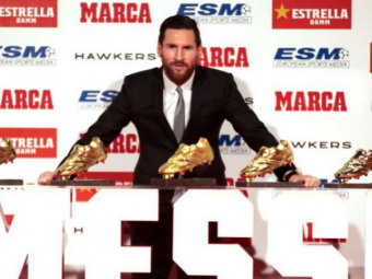 
	Reactia lui Messi dupa ce a castigat a cincea Gheata de Aur si l-a detronat pe Ronaldo! Argentinianul e jucatorul cu cele mai multe astfel de trofee
