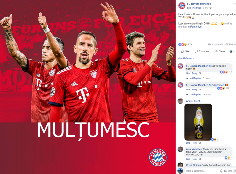 Mesaj special pentru fanii romani! Nemtii de la Bayern nu au uitat de suporterii din Romania si le-au multumit pentru sustinere: FOTO_2
