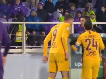 Scene IREALE la Fiorentina 7-1 AS Roma! Dzeko l-a scuipat in figura pe arbitru si a vazut rosu. VIDEO