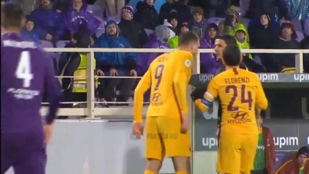 Scene IREALE la Fiorentina 7-1 AS Roma! Dzeko l-a scuipat in figura pe arbitru si a vazut rosu. VIDEO