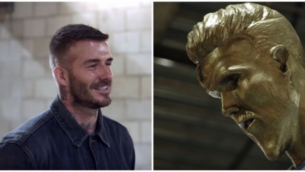 
	FARSA GENIALA pentru David Beckham! James Corden i-a construit o statuie ORIBILA: &quot;Uitati-va la fundul meu! Sigur nu arata asa!&quot; :))
