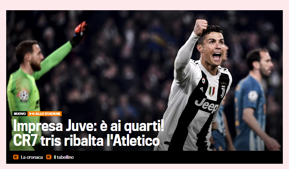 JUVENTUS - ATLETICO 3-0 | "Cristiano o scufunda pe Atleti". Reactii in valuri dupa tripla senzationala a lui Ronaldo! Ce scriu MARCA, AS si Gazzetta_4