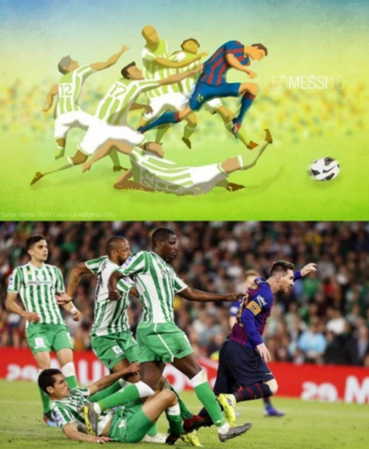 Zeii fotbalului lucreaza! Imaginea fabuloasa cu Messi, de la meciul cu Betis, pictata acum 6 ani de un artist spaniol: FOTO_2