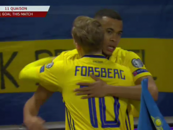 VIDEO: Cum a incasat Romania primul gol la Stockholm! Grigore a gresit la reusita lui Quaison de 1-0: VIDEO