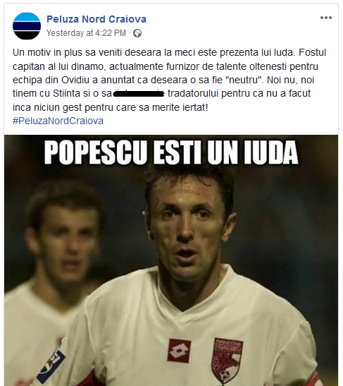 Reactia lui Gica Popescu dupa ce a fost injurat la Craiova si mesajul violent al peluzei de pe Oblemenco_1
