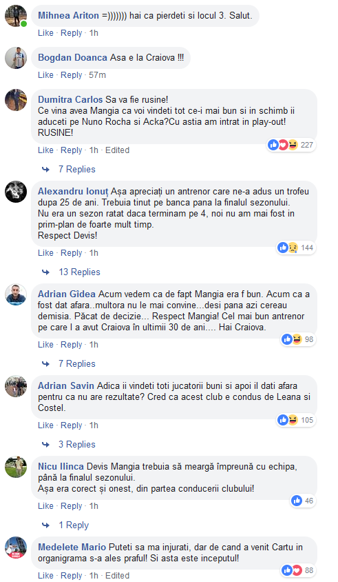 Reactiile furioase ale suporterilor dupa demiterea lui Mangia! Sute de mesaje pe Facebook, imediat dupa anunt! Ce spun oltenii_2