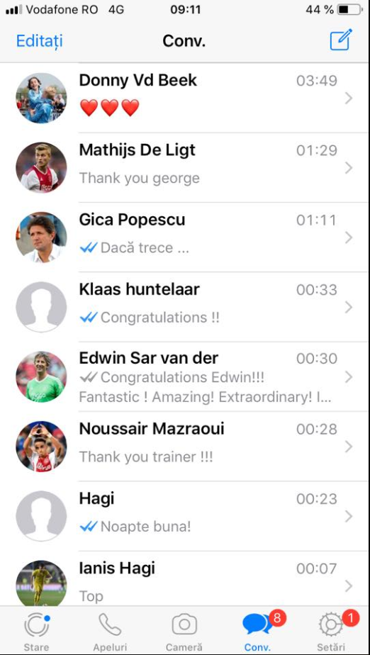 Fantastic! Cum arata whatsapp-ul lui George Ogararu dupa meciul MINUNAT facut de Ajax cu Juventus! Cine i-a scris_2