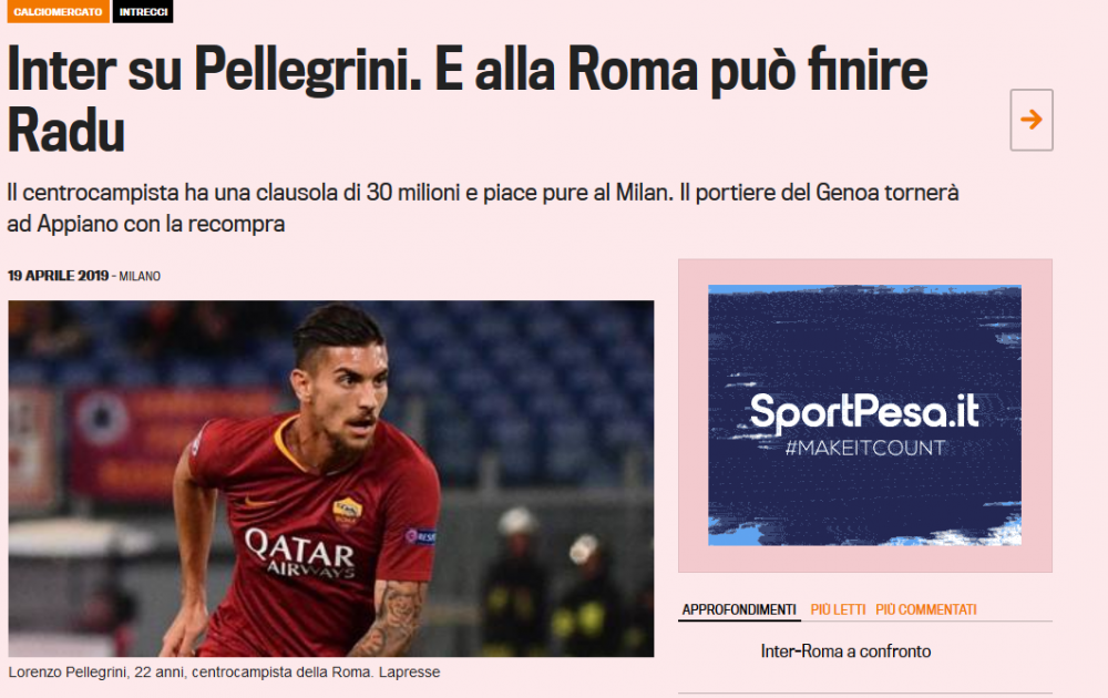 Surpriza uriasa pentru Ionut Radu! Transferul lui este pe prima pagina in Gazzetta dello Sport_1