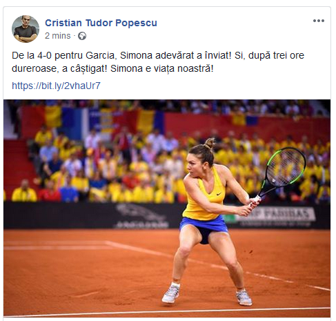 FRANTA - ROMANIA FED CUP | "Simona adevarat a inviat!" CTP, prima reactie dupa victoria minunata a Simonei Halep_1