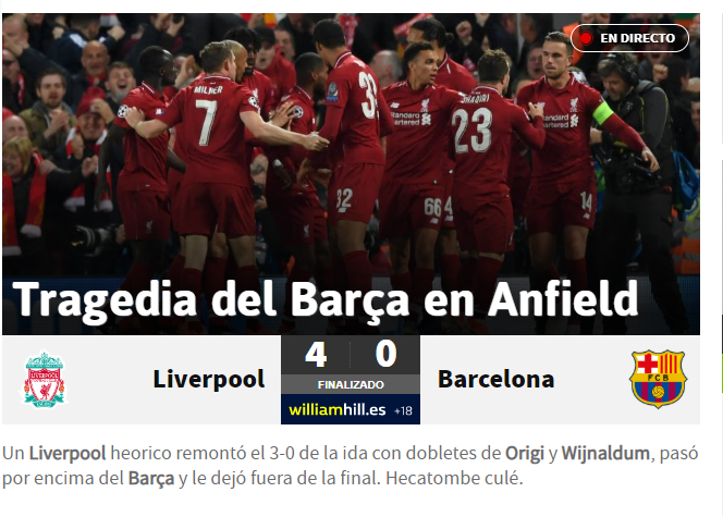 "MACEL PE ANFIELD", "TRAGEDIA BARCELONEI PE ANFIELD". Reactii dupa meciul uluitor de la Liverpool! Englezii sunt in finala UCL_3