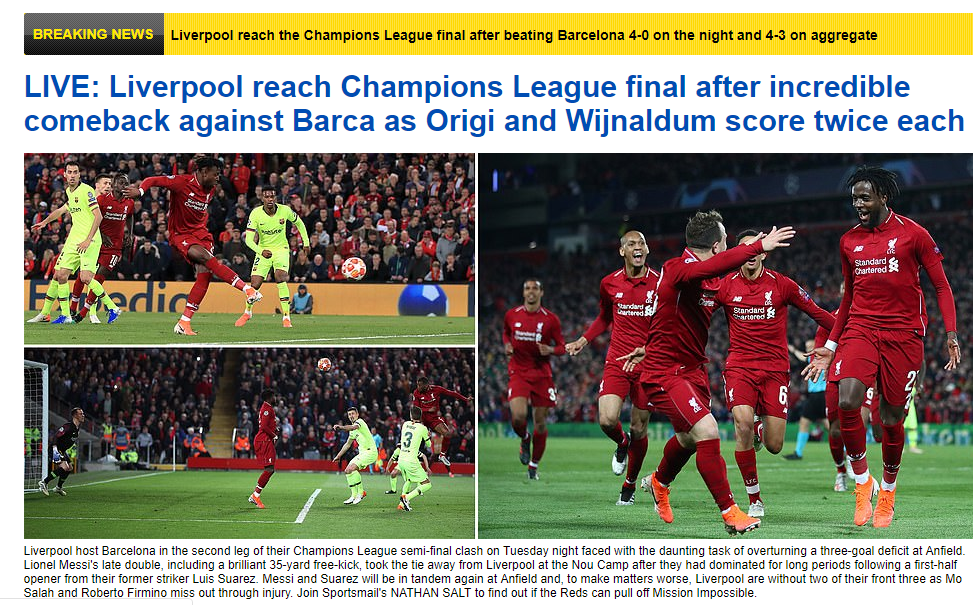 "MACEL PE ANFIELD", "TRAGEDIA BARCELONEI PE ANFIELD". Reactii dupa meciul uluitor de la Liverpool! Englezii sunt in finala UCL_4