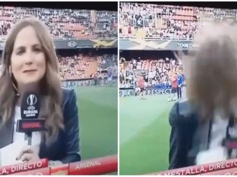 FAZA INCREDIBILA inainte de Valencia - Arsenal! O jurnalista din Spania a &quot;incasat-o&quot; IN DIRECT! Nu a stiut ce a lovit-o: VIDEO