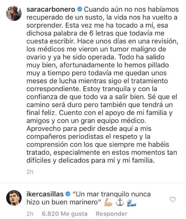 Anunt socant dupa infarctul lui Casillas: Sara Carbonero a fost operata de cancer! Anunt de ultima ora in Spania_2