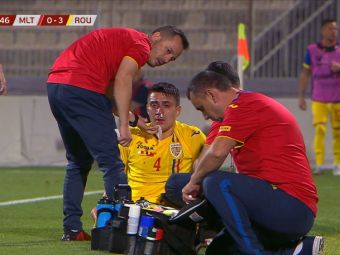 
	MALTA - ROMANIA | Accidentare HORROR pentru un jucator al nationalei! A fost scos in lacrimi de pe teren si risca sa rateze EURO de tineret
