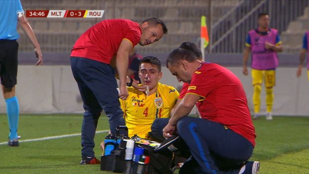 
	MALTA - ROMANIA | Accidentare HORROR pentru un jucator al nationalei! A fost scos in lacrimi de pe teren si risca sa rateze EURO de tineret
