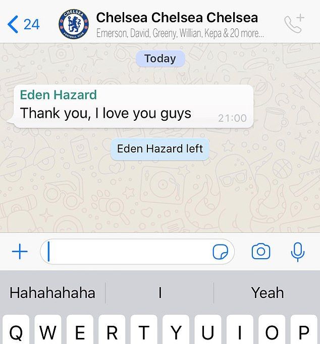 "Eden Hazard left!" :)) Moment fabulos dezvaluit de un jucator de la Chelsea! Ultimul mesaj postat pe grupul de WhatsApp al jucatorilor_2