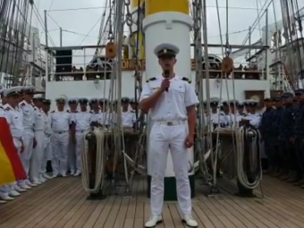 Mesaje pentru Romania MARE la Euro! Marinarii de pe Nava Mircea s-au filmat la Hamburg. VIDEO
