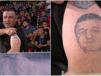 
	Fanul FCSB care si-a facut tatuaj IMENS cu Gigi Becali, in tribune la Giurgiu. FOTO
