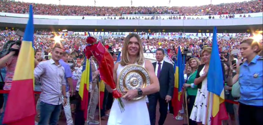 Simona Halep a adus trofeul Wimbledon pe National Arena! Halep: "Nu am vrut sa inchid gura nimanui! Am vrut sa deschid un drum spre un vis maret!" Toate momentele importante | VIDEO_6