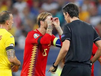
	ROMANIA - SPANIA 1-2: Sergio Ramos s-a dus peste arbitru la pauza! Spaniolii, scandalizati: &quot;Si-a cerut scuze!&quot; Acuzatiile ibericilor
