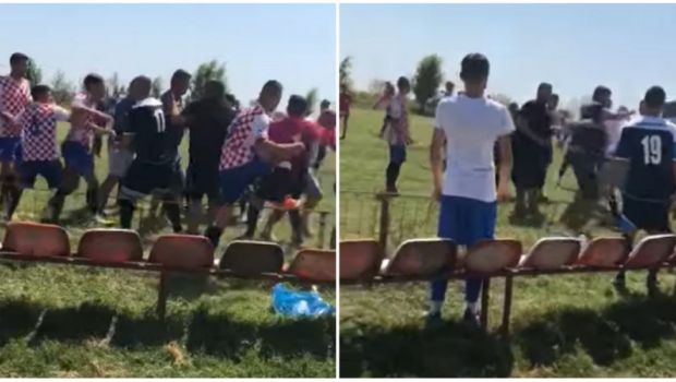 
	BATAIE INCREDIBILA la un meci din Romania! Jucatorii, staff-ul si spectatorii si-au impartit pumni si picioare pe teren! VIDEO
