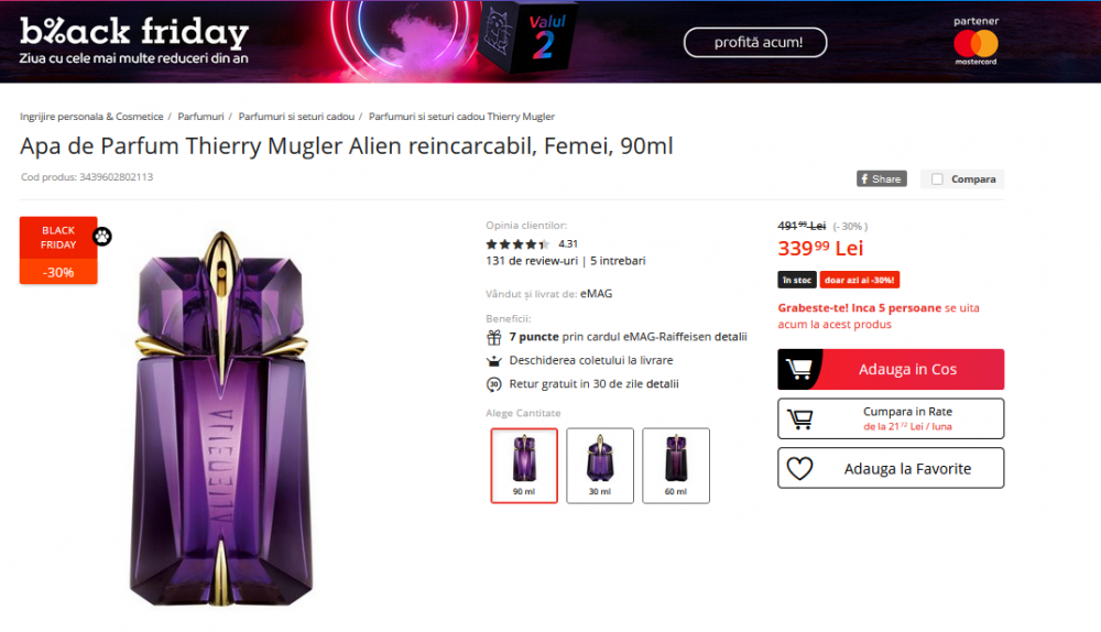 BLACK FRIDAY 2019! Reduceri FANTASTICE la cele mai tari parfumuri! Alien de la Thierry Mugler redus de la 491 la 339 lei VEZI AICI OFERTA!_5