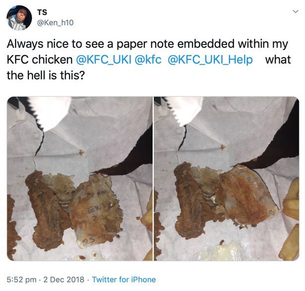 Nu i-a venit sa creada ce a muscat in puiul de la KFC! Experienta incredibila a unui client in restaurant! Ce a gasit in mancare_1