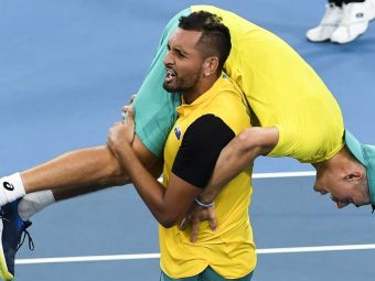 FANTASTIC! Nick Kyrgios a jucat un punct FENOMENAL si a salvat patru mingi de meci pentru a califica Australia in semifinalele Cupei ATP