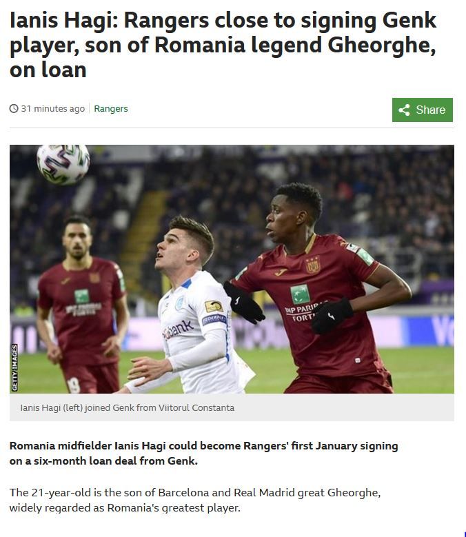 "Fiul legendei trecute pe la Barcelona si Real Madrid ajunge la Rangers!" ULTIMA ORA: cum anunta BBC transferul lui Ianis Hagi la Rangers_2