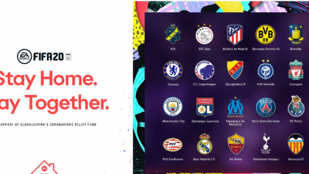 
	EA Sports si FIFA lanseaza &quot;Cupa EA SPORTS FIFA 20 Stay and Play&quot;! Actiune SUPERBA pentru unirea comunitatii fotbalistice! Real, Liverpool, PSG sau City vor participa
