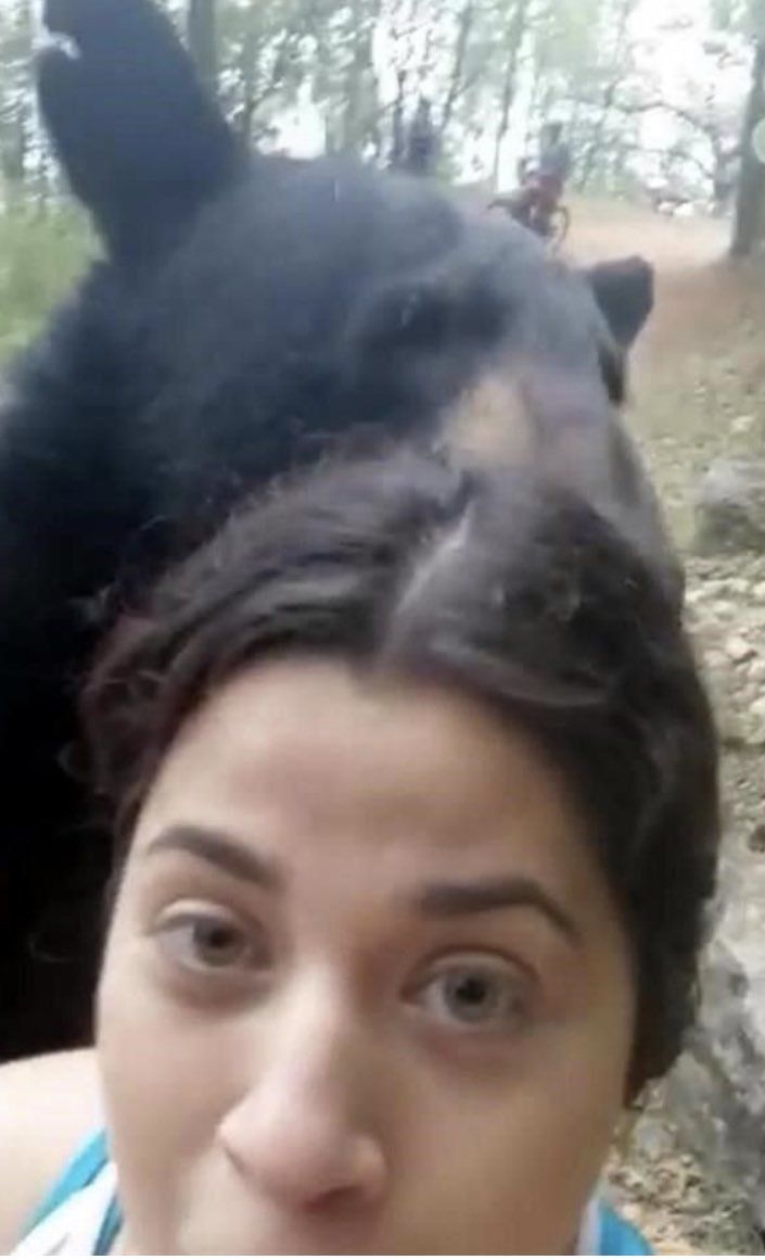 A aparut selfie-ul facut de tanara surprinsa de urs in padure! Incredibil cat de aproape era ursul de ea_1