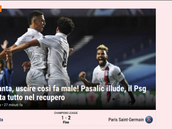 
	Gazzetta dello Sport: &quot;Doare sa iesi asa din Europa!&quot; Reactiile de la miezul noptii dupa eliminarea dramatica a Atalantei in fata lui PSG! Ce scriu L&#39;Equipe si France Football