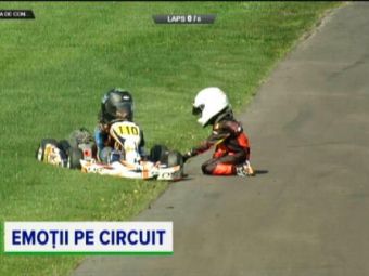 Era s-o pateasca pe pista la viteza maxima! Pustiul de 7 ani le-a dat emotii tuturor dupa accidentul suferit la Romanian Karting Masters